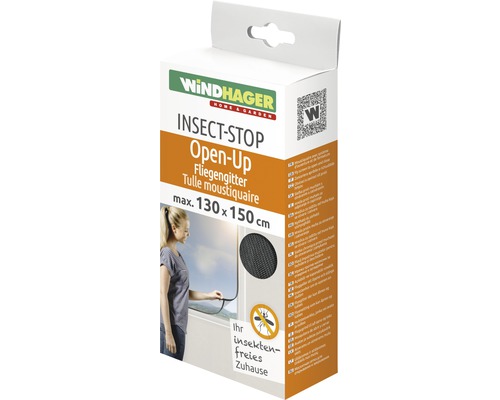 Windhager Insektenschutz Fliegengitter Open-Up, maximale Größe 130 mal 150 Zentimeter, Verpackung