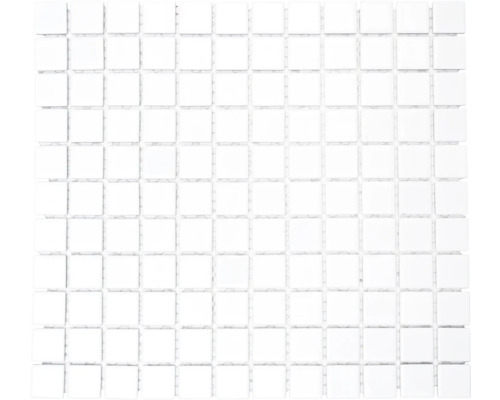 Mosaïque en céramique B-100 30,5x33 cm blanche Carreau de mosaïque avec pierres carrées
