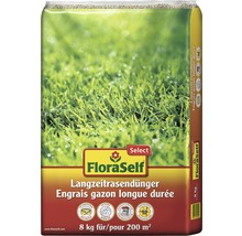 FloraSelf Langzeitrasendünger im 8 Kilogramm Sack für 200 Quadratmeter