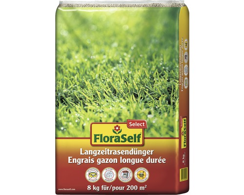 Engrais pour pelouse longue durée FloraSelf Select 8 kg 200 m²