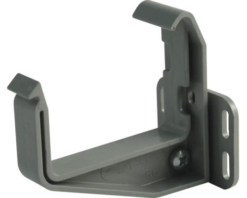 Marley Rinnenhalter Kunststoff verstellbar eckig fenstergrau RAL 7040 NW 70 mm Graue Dachrinnenhalterung aus Kunststoff