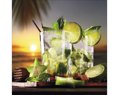 Glasbild Cocktail Lime II 30x30