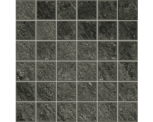 Feinsteinzeugmosaik Discovery Carbon 30x30 cm Mosaikfliesen mit Steinoptik für Wand und Boden
