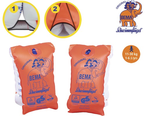 Paire de brassards Bema pour les enfants de 1 à 6 ans et de 11 à 30 kilogrammes