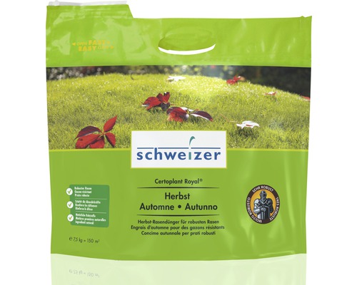 Eric Schweizer Engrais pour gazon Certoplant Royal Herbst 7.5 kg Paquet d''engrais d''automne Schweizer Certoplant Royal