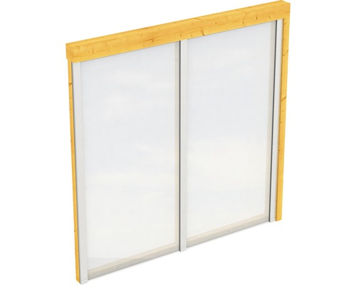 Paroi latérale SKAN HOLZ für Toiture pour terrasses 205x200 cm chêne clair Panneaux alvéolaires en polycarbonate pour serres avec cadre en bois