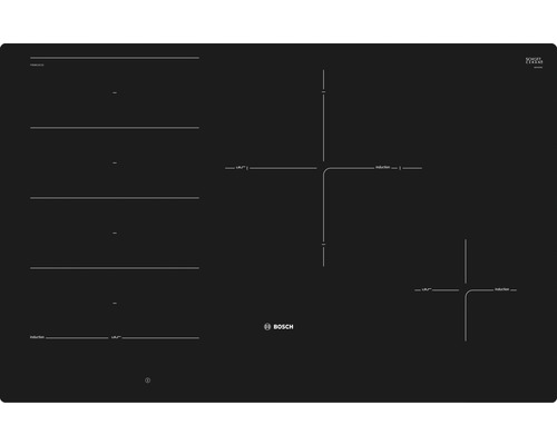 Plaque de cuisson à induction Bosch PXE801DC1E 80 cm 4 zones de cuisson  autonomes - HORNBACH