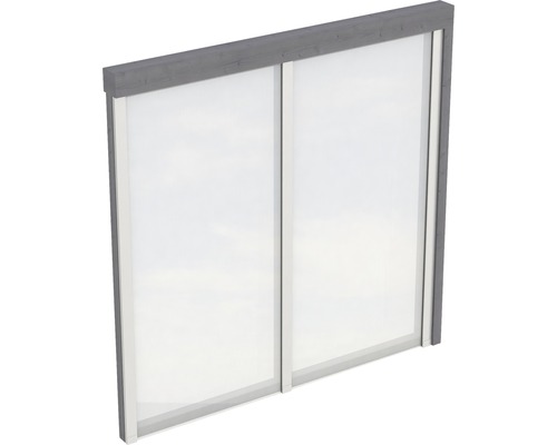 Paroi latérale SKAN HOLZ für Toiture pour terrasses 205x200 cm gris ardoise Panneau de protection visuelle en bois avec remplissage translucide