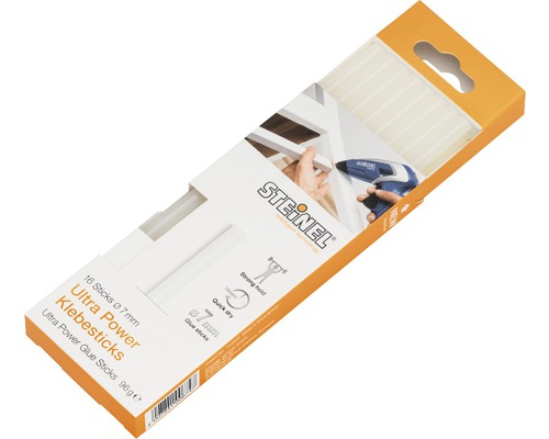 Steinel Bâtons de colle Ø 7 mm Ultra Power pack de 16 Paquet de bâtons de colle Steinel Ultra Power, diamètre sept millimètres