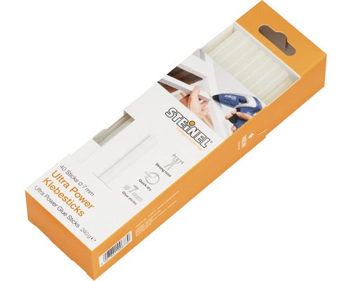 Steinel Bâtons de colle Ø 7 mm Ultra Power pack de 40 Bâtons de colle Steinel Ultra Power, 7 millimètres, 40 pièces, 240 grammes