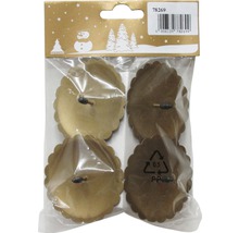 Quatre supports de bougies pour sapin de Noël dans un emballage