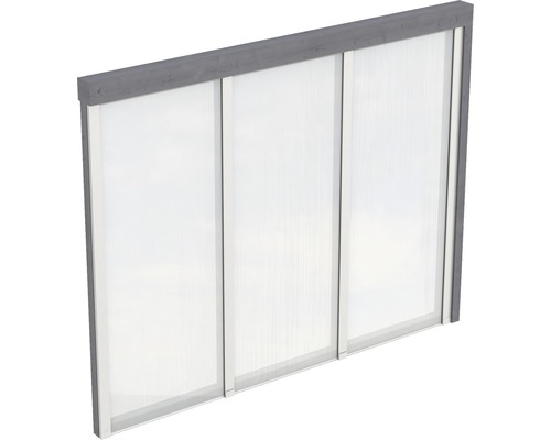 Paroi latérale SKAN HOLZ für Toiture pour terrasses 255x200 cm gris ardoise Mur antibruit avec trois éléments