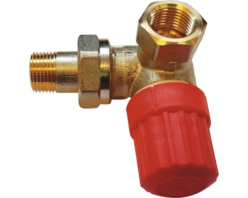 Partie inférieure de vanne thermostatique Danfoss de forme angulaire à gauche RA-N 3/8 pouce nickel