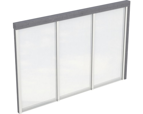 Paroi latérale SKAN HOLZ für Toiture pour terrasses 305x200 cm gris ardoise Toit de terrasse transparent avec cadre en bois