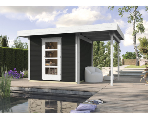 Abri de jardin weka Finline Profil T3 avec plancher et toit en appentis 295x300 cm anthracite-blanc