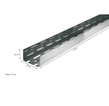 Kabelschiene aus Metall, 2,60 Meter lang, mit Löchern