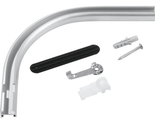 Gardinenstangenzubehör mit Schrauben, Dübeln, Gleitern und Endstücken