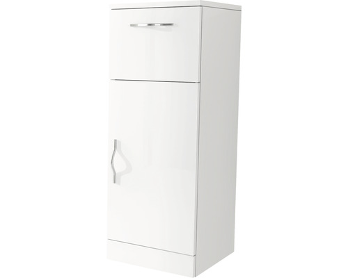 Armoire basse Bahia 30x82 cm blanche haute brillance