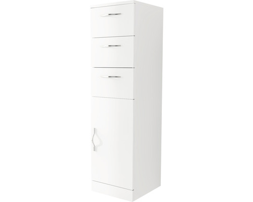 Midischrank Baden Haus Bahia Breite 30 cm weiss hochglanz fertig montiert mit Schutzfolie 44797