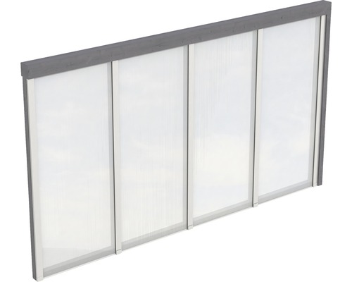 Paroi latérale SKAN HOLZ für Toiture pour terrasses 355x200 cm gris ardoise Élément de toit de terrasse en bois et plastique