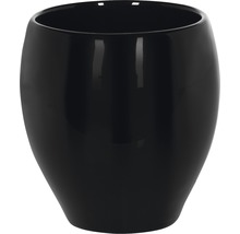 Schwarzer Blumentopf aus Kunststoff