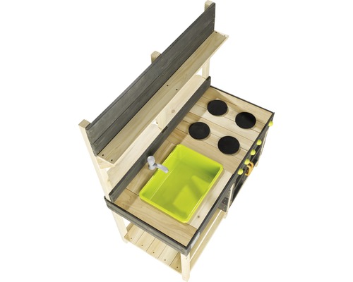 Cuisine pour enfants en bois avec évier et plaques de cuisson