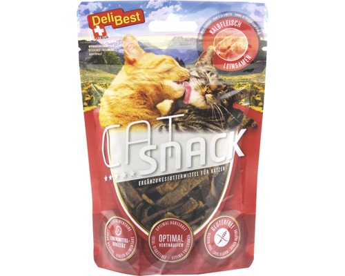 Delibest Katzensnack Fleischstreifen Kalb 45 g DeliBest Katzensnack mit Kalbfleisch und Leinsamen