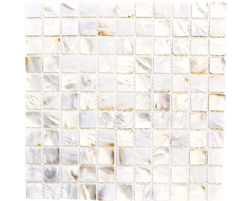 Mosaïque de coquillages SM 2525 BLANC CLAIR 30x30 cm Mosaïque carrée en nacre