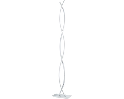 Lampadaire à LED Lasana 2 chrome 4x8.8 W avec interrupteur à pied H 1430 mm Lampadaire décoratif avec un design moderne en spirale