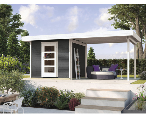 Chalet de loisirs weka Walensee 1 avec plancher et toit en appentis 569 x 316 cm anthracite Chalet de loisirs weka Walensee 1 avec plancher et toit en appentis 569 x 316 cm anthracite