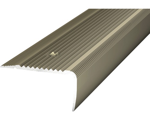 Nez de marche Prinz aluminium acier inoxydable mat perforé 45 x 23 x 2700 mm