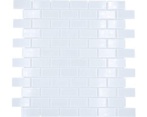 Mosaïque de verre CM B400 blanc 30,5x32,5 cm Mosaïque en verre avec pierres rectangulaires