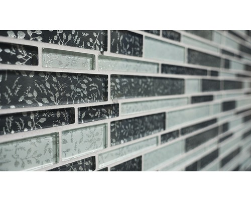 Carreaux muraux avec motif floral en mosaïque de verre