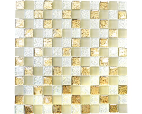 Mosaïque de verre XCM 8LU80 CHAMPAGNE, 29.8x29.8 cm Mosaïque carrée en verre