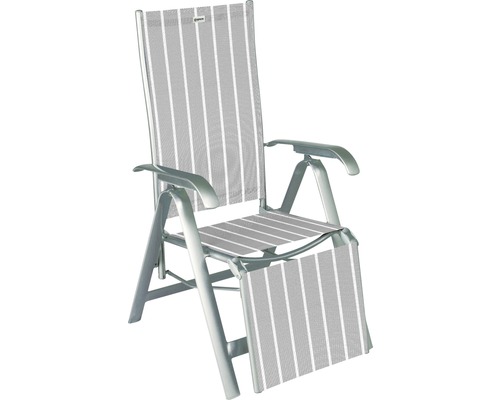 Chaise de jardin fauteuil de jardin Acatop 61 x 68 x 116 cm argent gris blanc