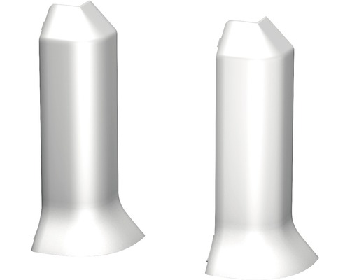 Aussenecken für Hartschaum-Sockelleiste silber 60 mm