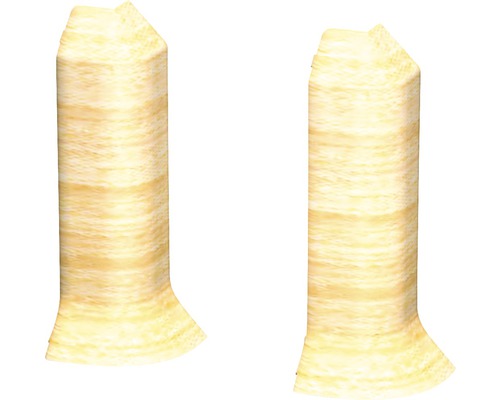Angles extérieurs Prinz pour plinthe en mousse rigide érable 60 mm Deux poteaux en bois