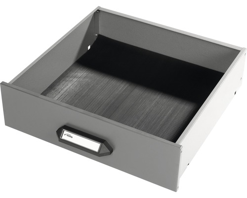 Küpper Schublade für Werkbank inklusive Schubladenführung Hammerschlag-Silber 451 x 120 x 445 mm
