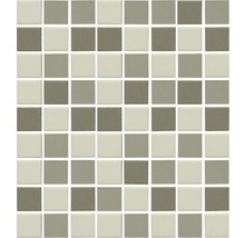 Mosaikfliese mit quadratischen Elementen in verschiedenen Farbtönen