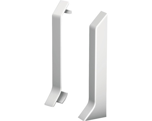 Embouts (gauche+droite) argent pour plinthe à âme 60 mm