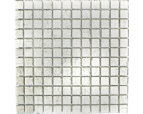 Mosaïque de verre XCM 8SB16 ARGENT, 30x30 cm Mosaïque en verre