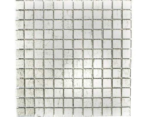 Mosaïque de verre XCM 8SB16 ARGENT, 30x30 cm