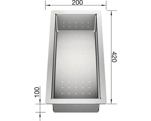 Edelstahl Abtropfbecken mit den Massen 200 x 420 x 100 Millimeter