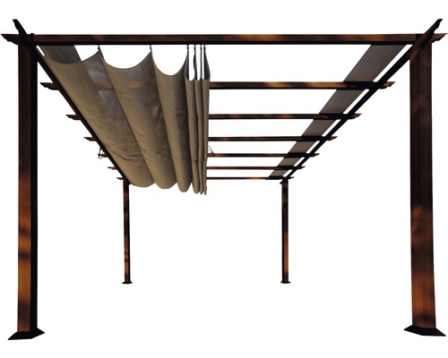 Pergola mit Stoffdach als Sonnenschutz