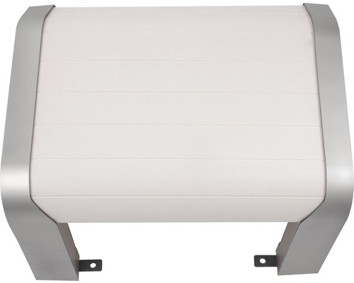 Rollladenkasten in Weiss mit silberfarbenen Halterungen