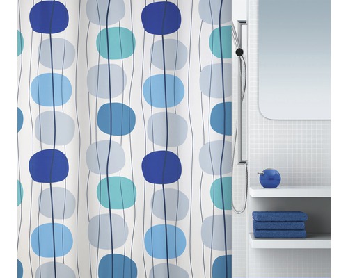 Rideau de douche spirella Mobile textile 180 x 200 cm bleu 10.16731