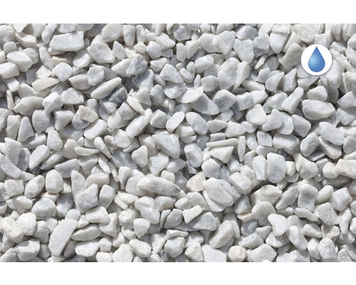 Gros plan sur des graviers décoratifs blancs