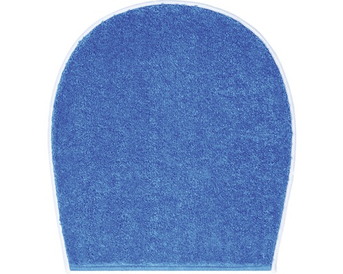 Coussin de couvercle de WC bleu en textile