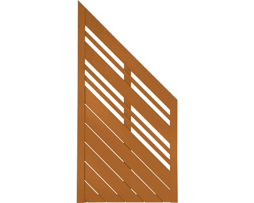 Élément de finition Konsta Reddy 90 x 180/90 cm à droite, aspect cerisier Panneau de protection visuelle en bois avec lamelles diagonales