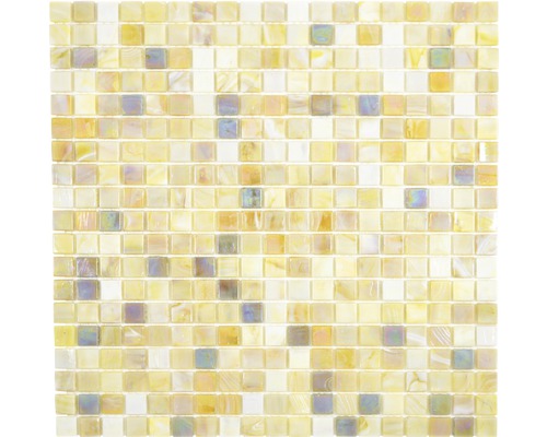 Mosaïque de verre GM MRY 556 mix 30,5x32,5 cm Mosaïque avec des pierres carrées scintillantes